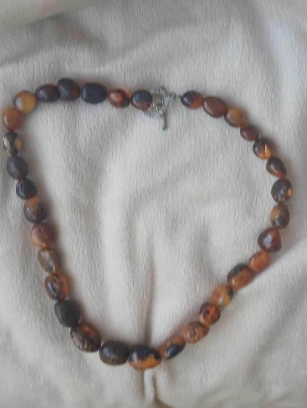 Amber Bead Necklace - Brown and Honey Tones
